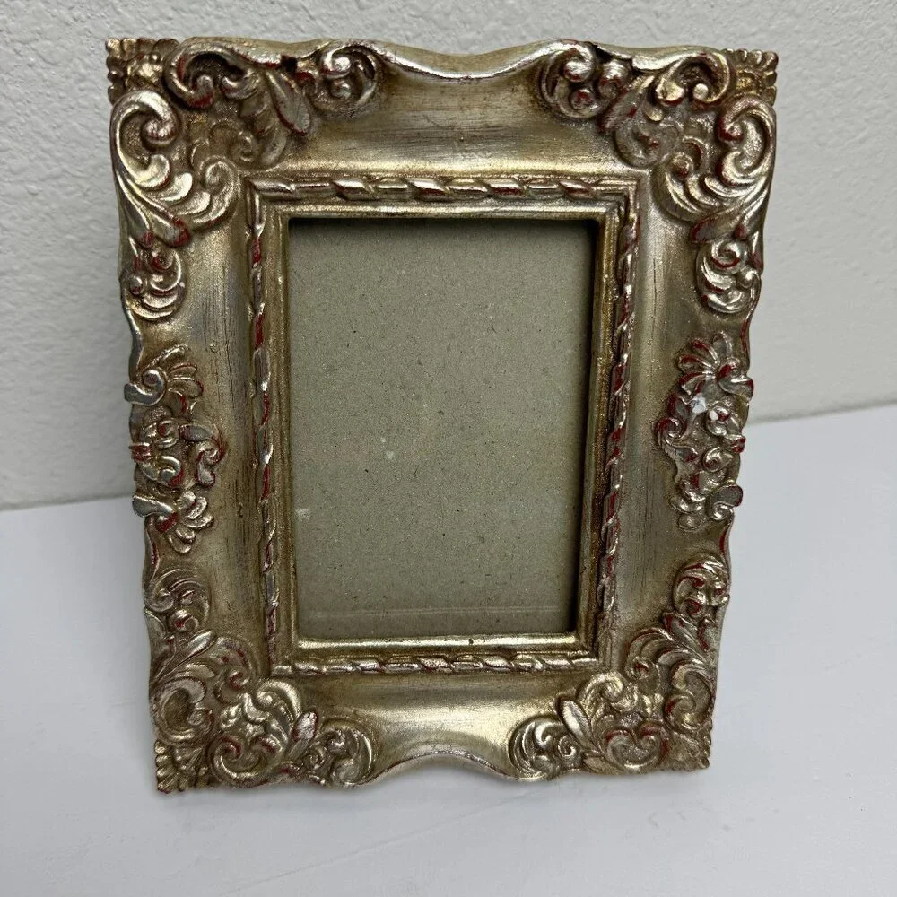 Vintage Victorian Style Golden Color Patina Photo Picture Frame